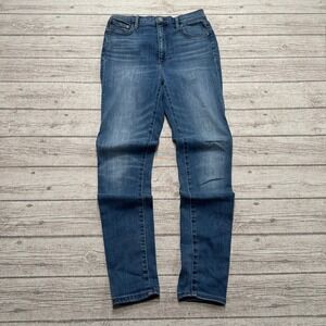 Denim Forum Jeans Women's 27 Blue Denim High Waisted Skinny Slim Fit Whiskered